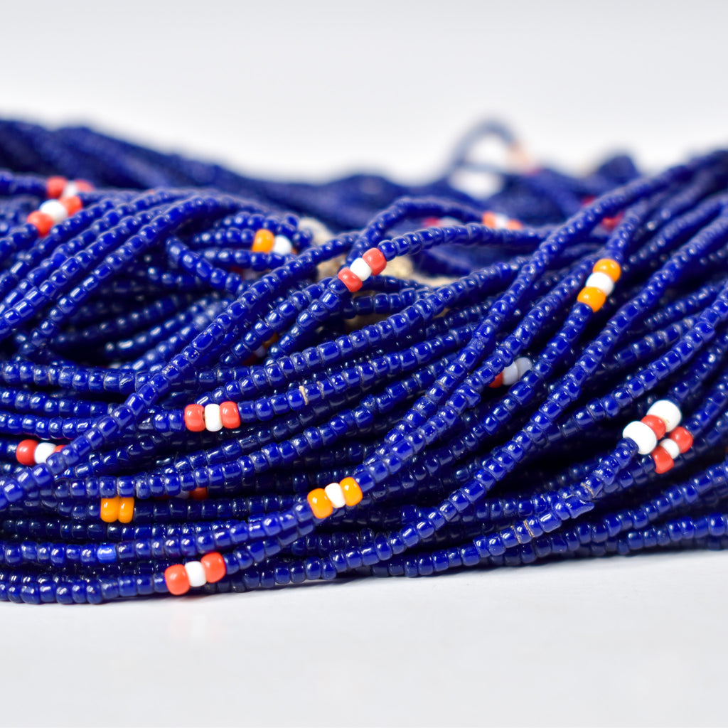 Baule Tamba Dark Blue Seed Bead Necklace