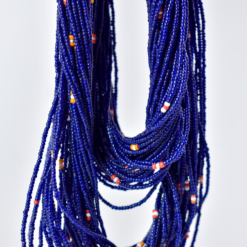 Baule Tamba Dark Blue Seed Bead Necklace