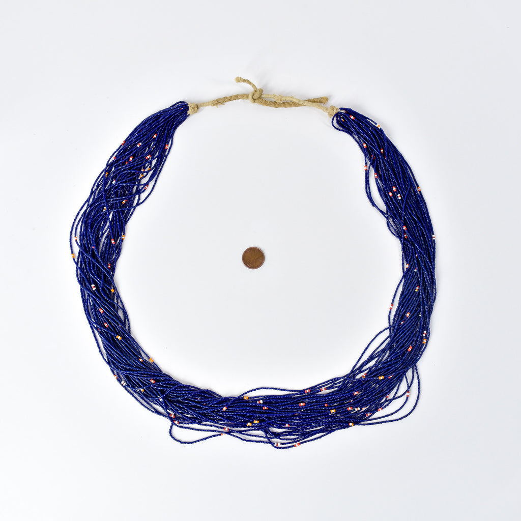 Baule Tamba Dark Blue Seed Bead Necklace