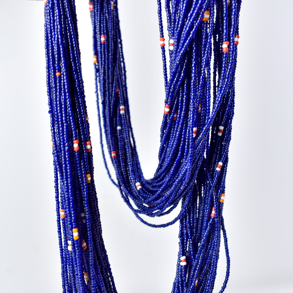 Baule Tamba Dark Blue Seed Bead Necklace