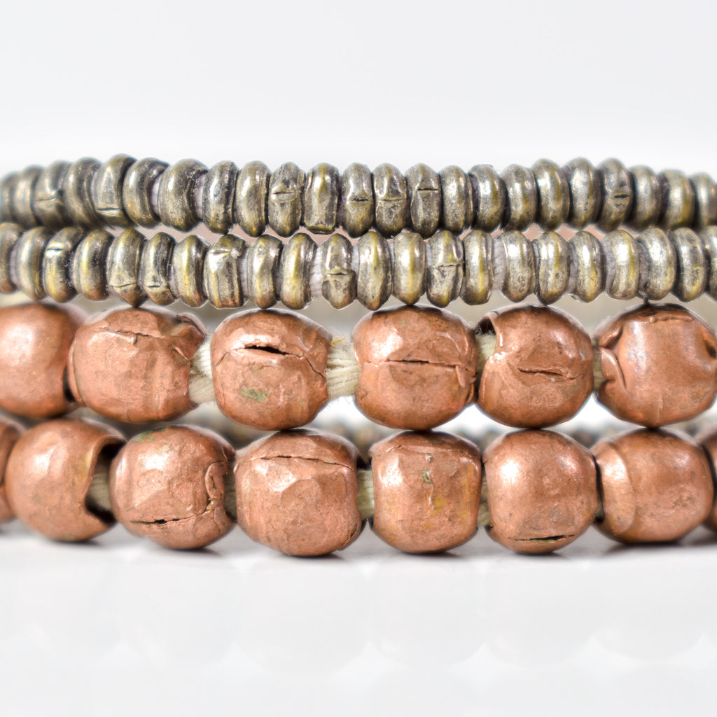 4 Strands Grab Bag Metal Trade Beads