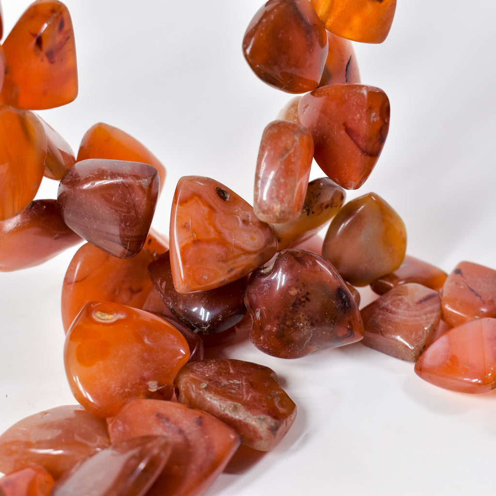 Triangular Carnelian Stone Beads 34 Inch