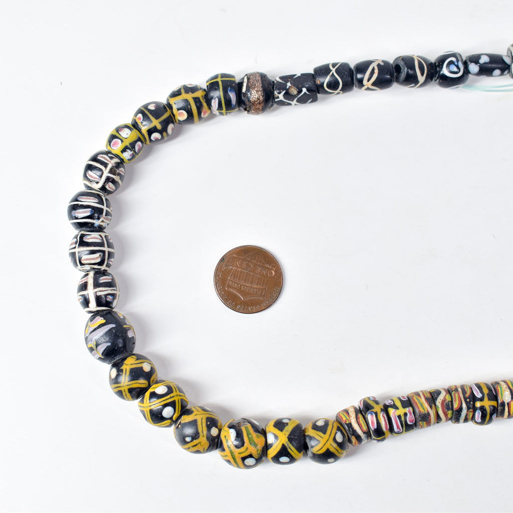 Venetian Black Collection Trade Beads 31 Inch