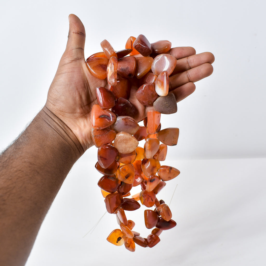 Triangular Carnelian Stone Beads 34 Inch