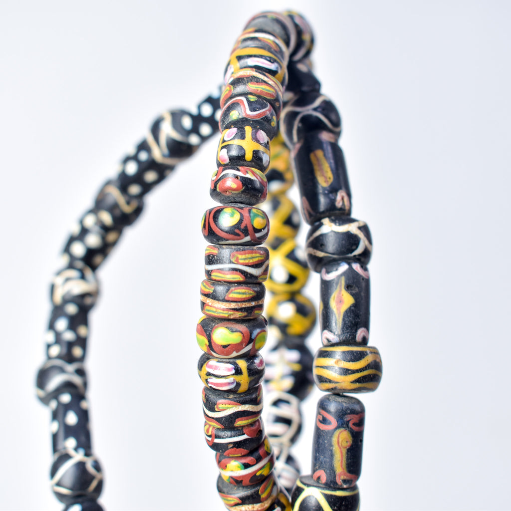 Venetian Black Collection Trade Beads 31 Inch