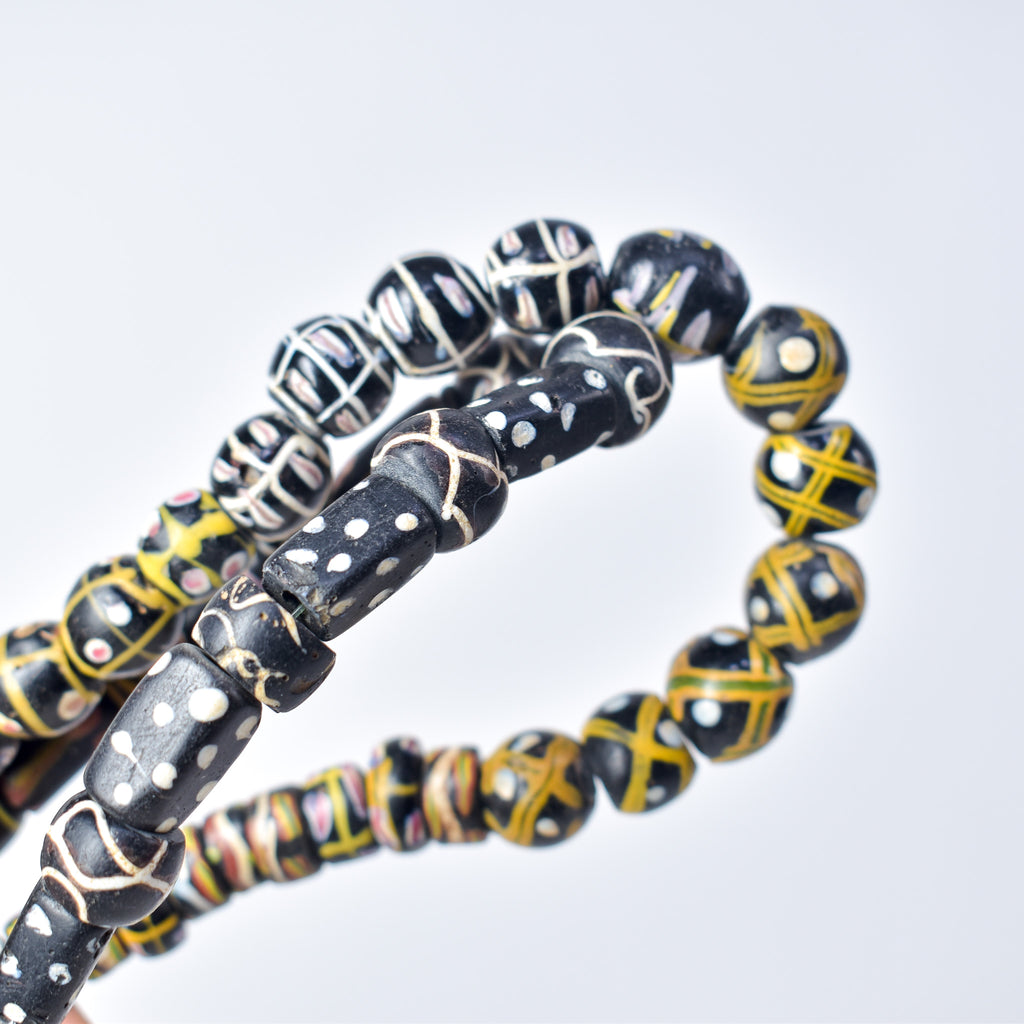 Venetian Black Collection Trade Beads 31 Inch