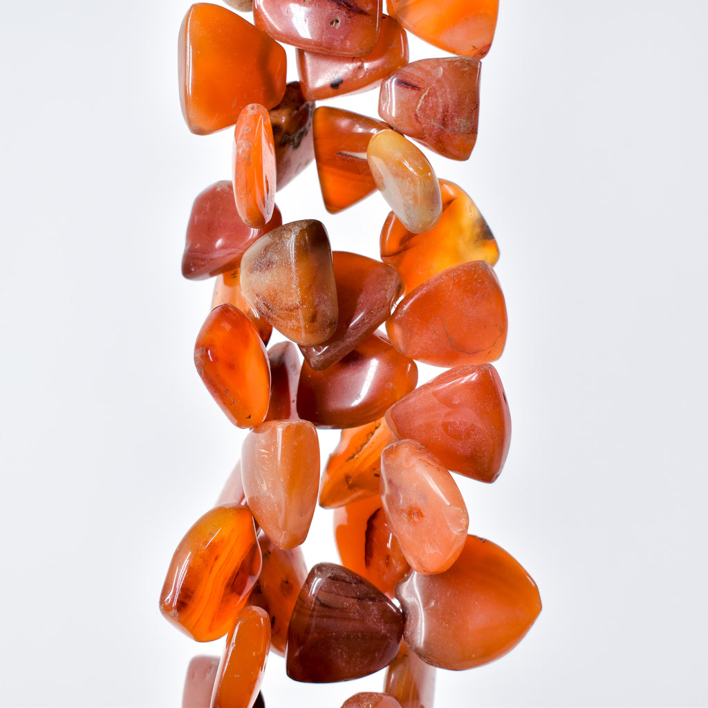 Triangular Carnelian Stone Beads 34 Inch