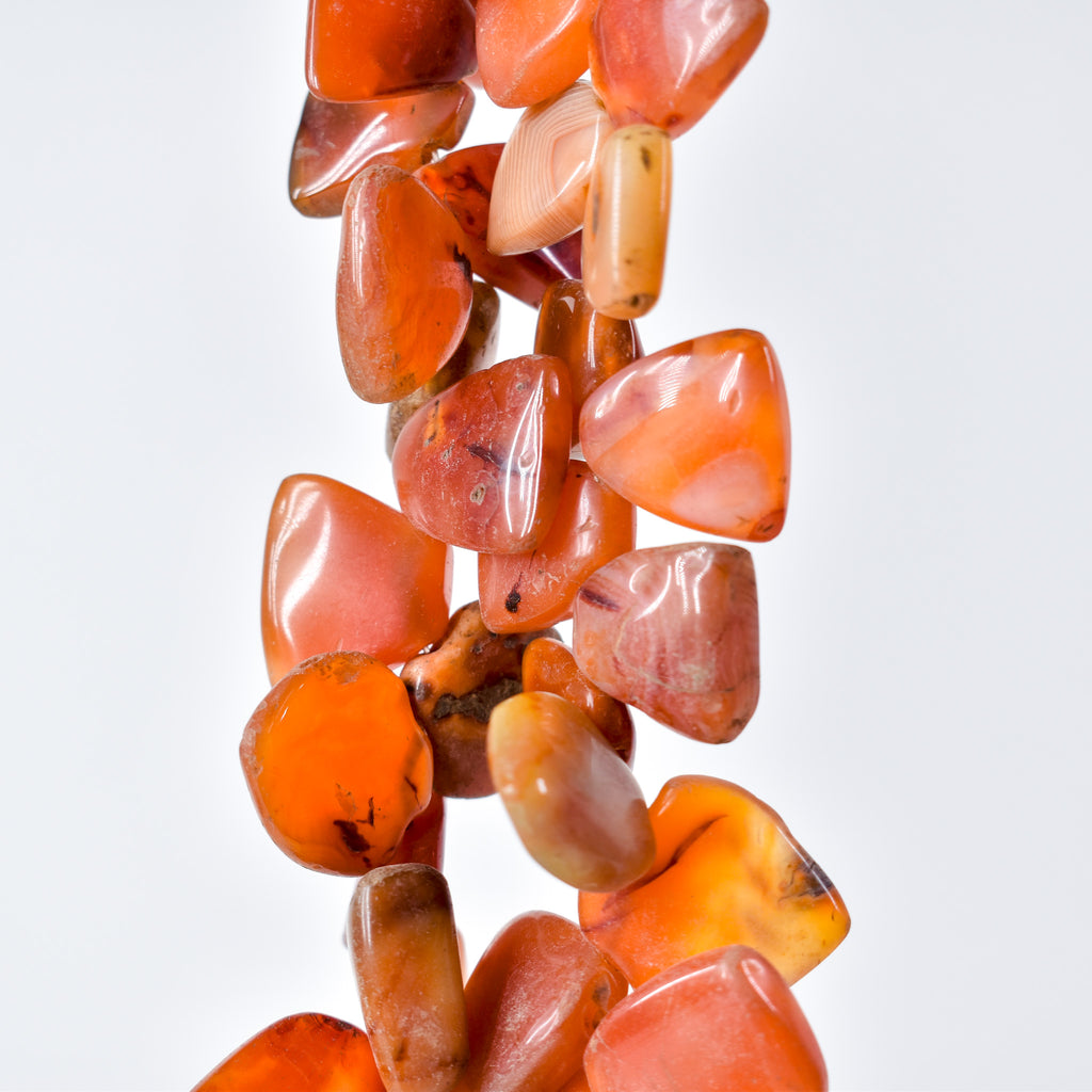 Triangular Carnelian Stone Beads 34 Inch