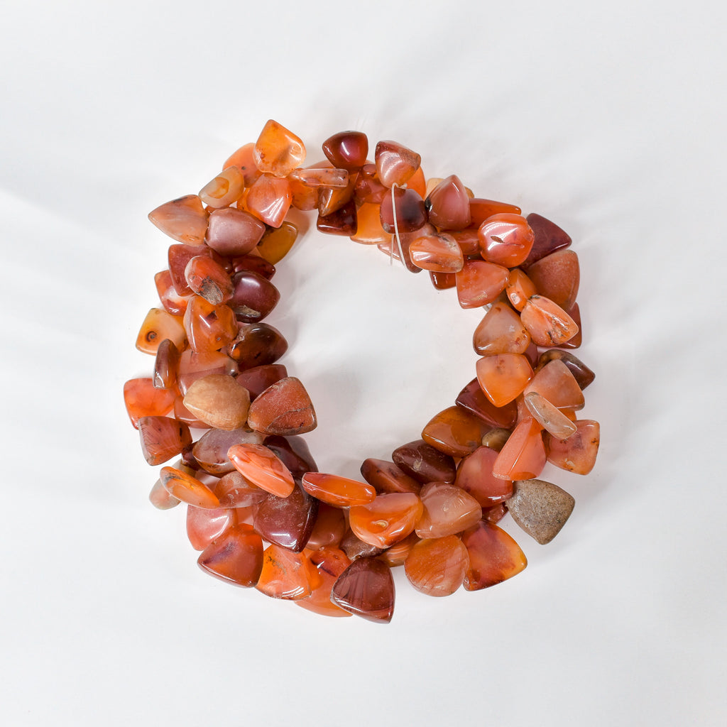 Triangular Carnelian Stone Beads 34 Inch