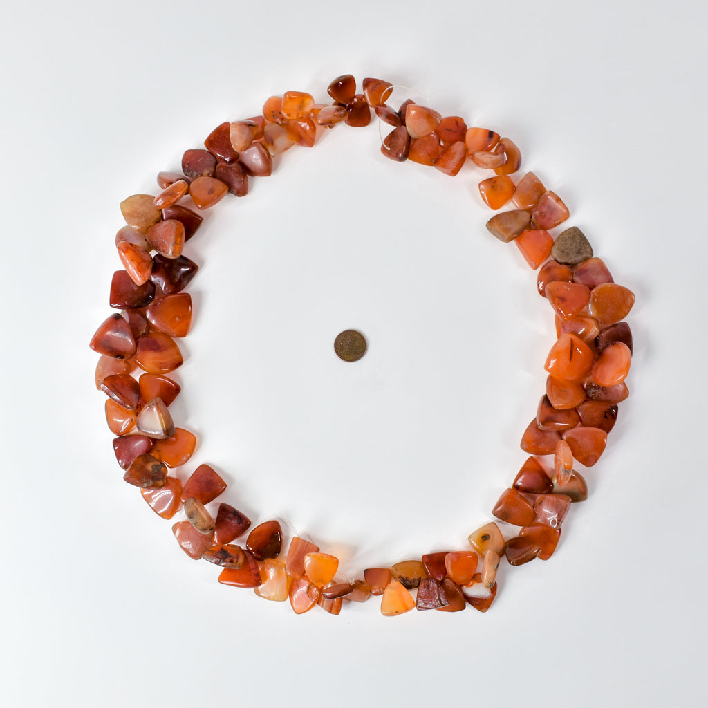 Triangular Carnelian Stone Beads 34 Inch