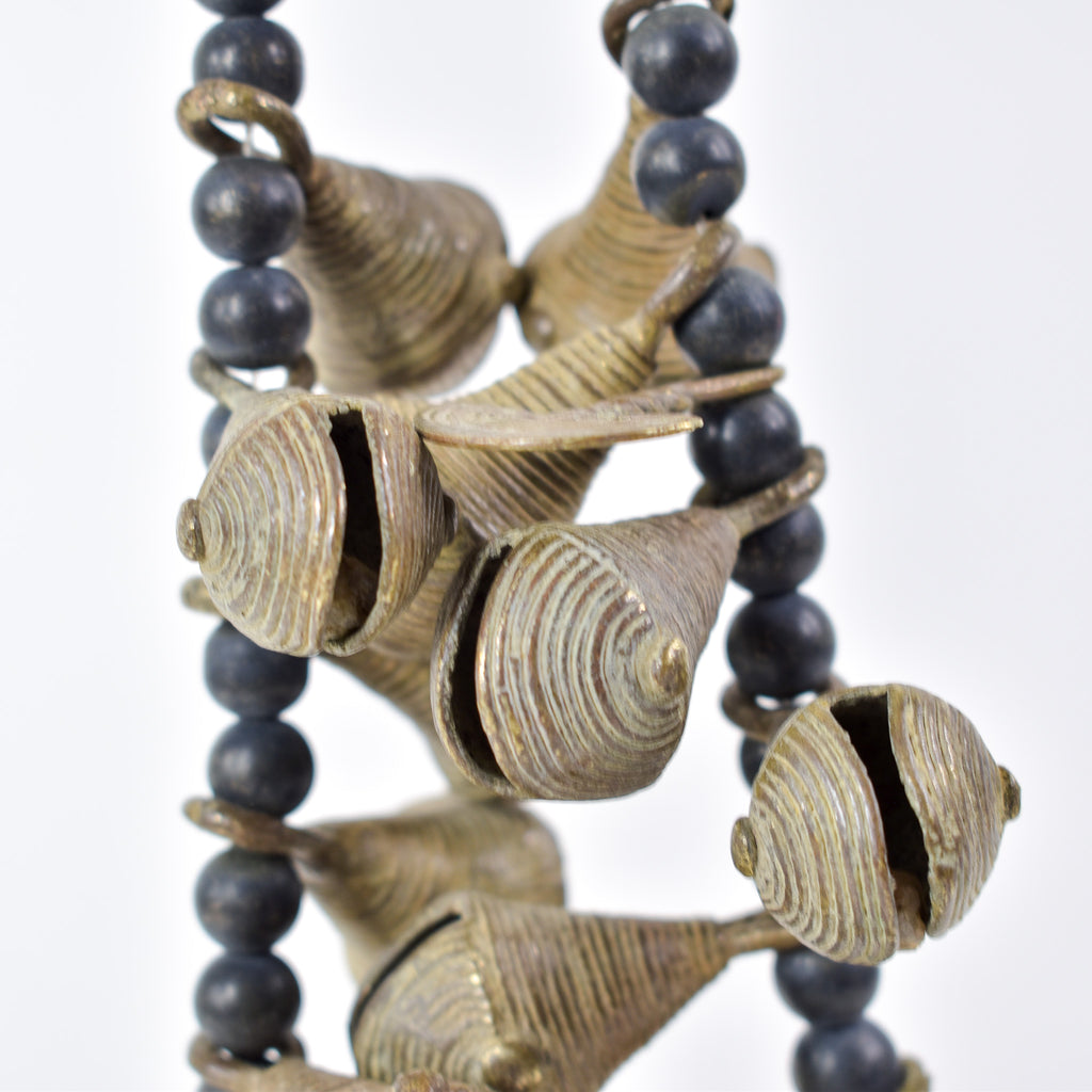 Yoruba Bells with Black Beads 32 Inch