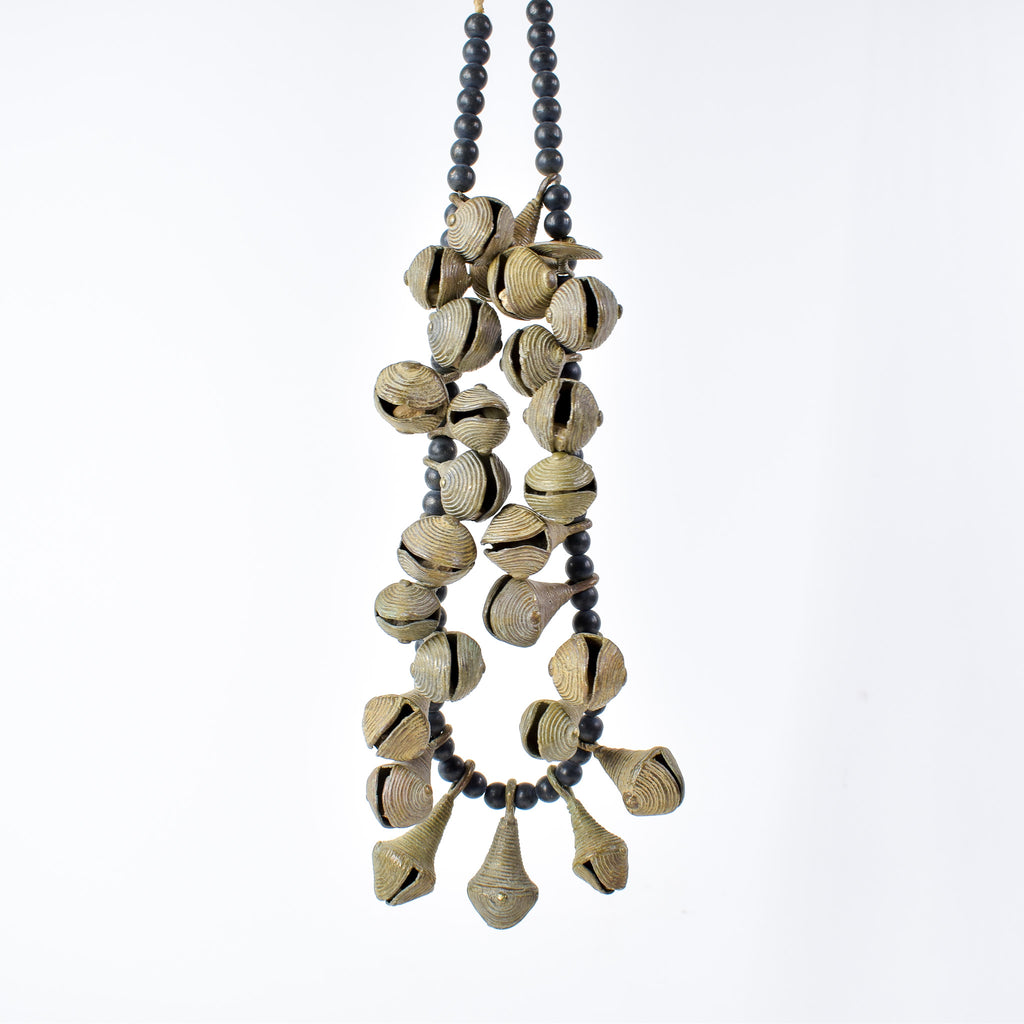 Yoruba Bells with Black Beads 32 Inch