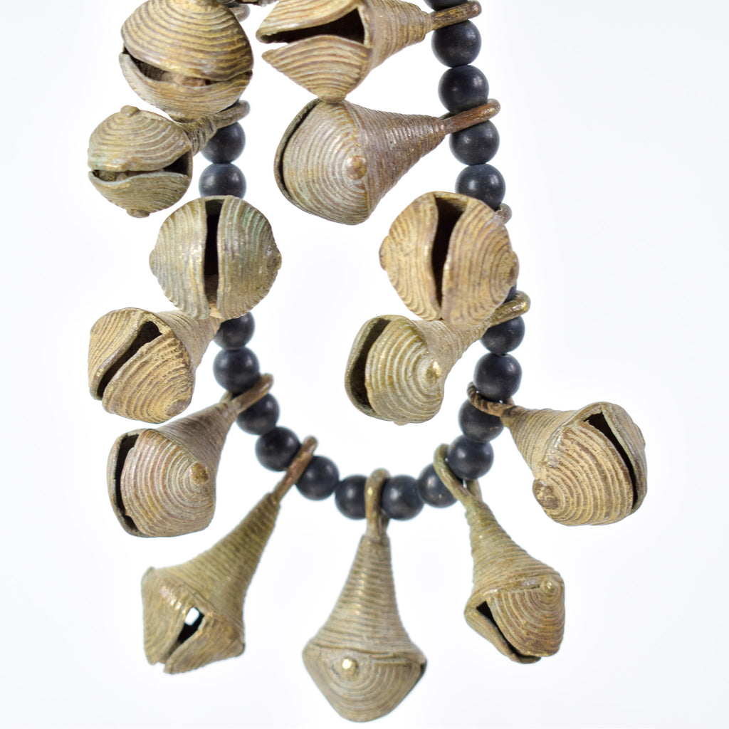 Yoruba Bells with Black Beads 32 Inch