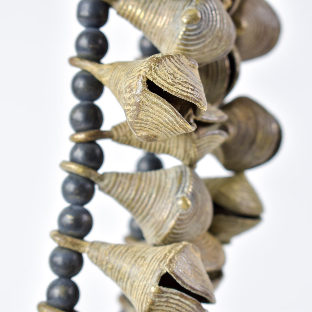 Yoruba Bells with Black Beads 32 Inch
