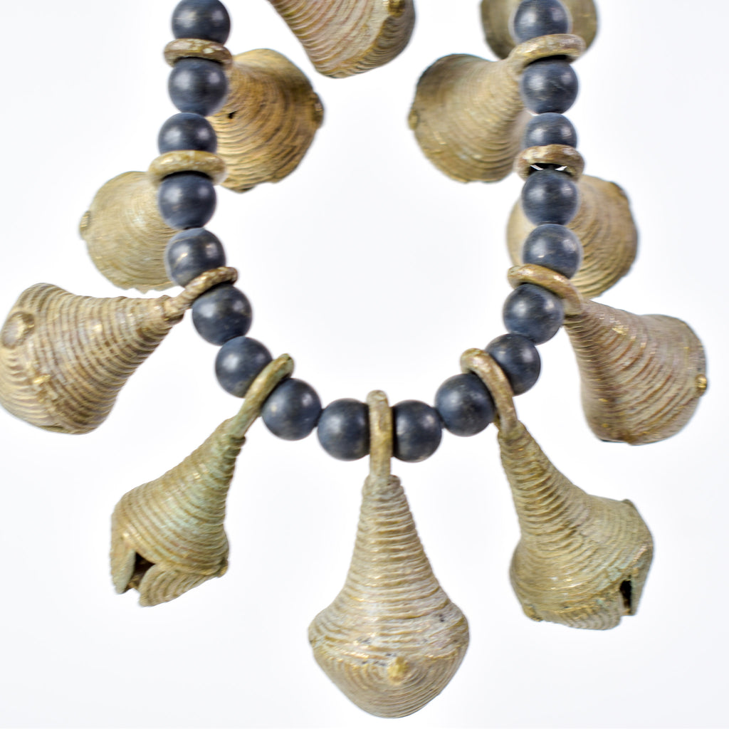 Yoruba Bells with Black Beads 32 Inch