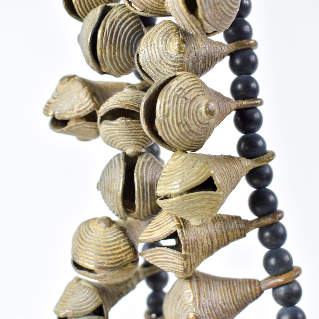 Yoruba Bells with Black Beads 32 Inch
