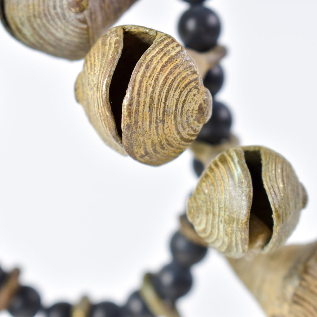 Yoruba Bells with Black Beads 32 Inch