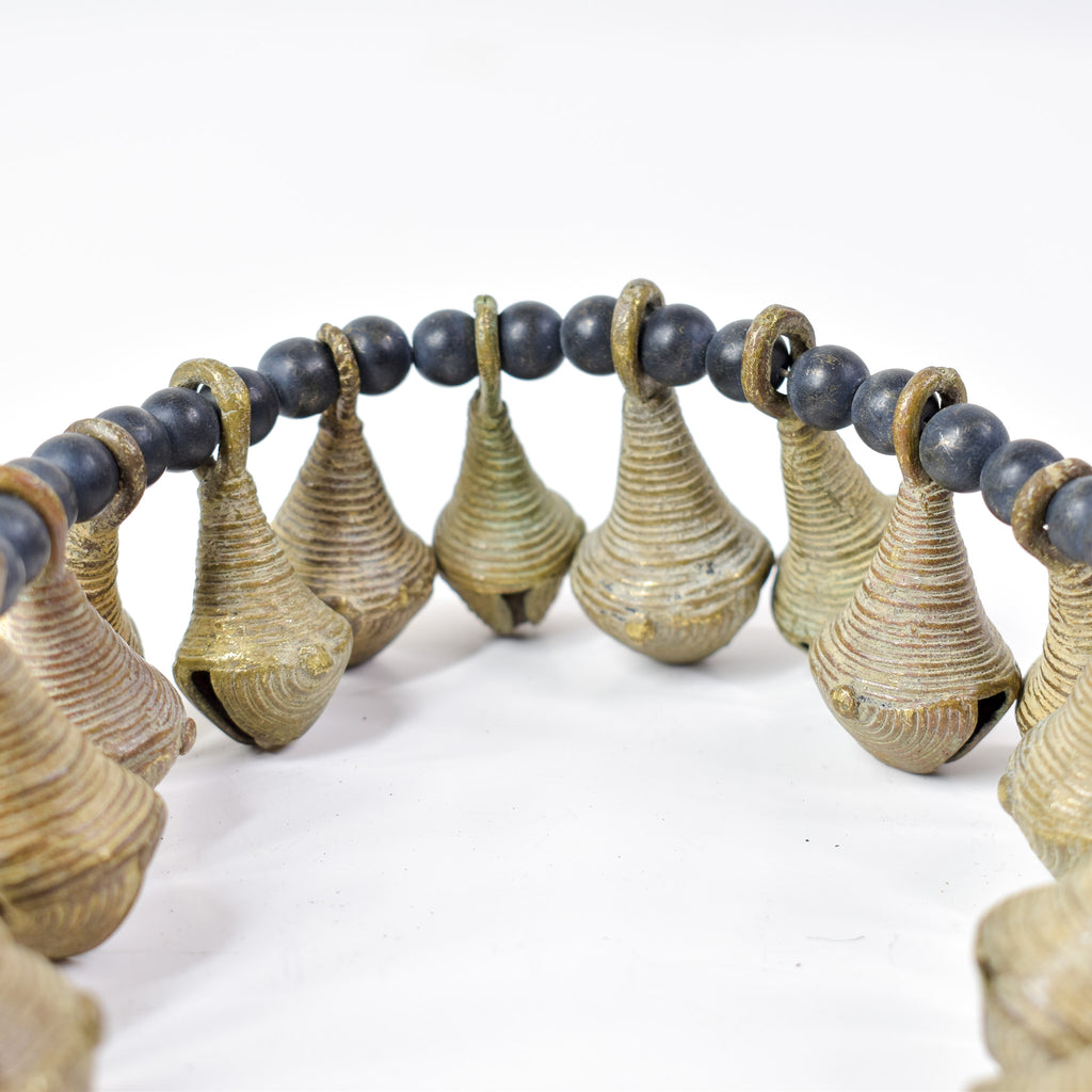 Yoruba Bells with Black Beads 32 Inch