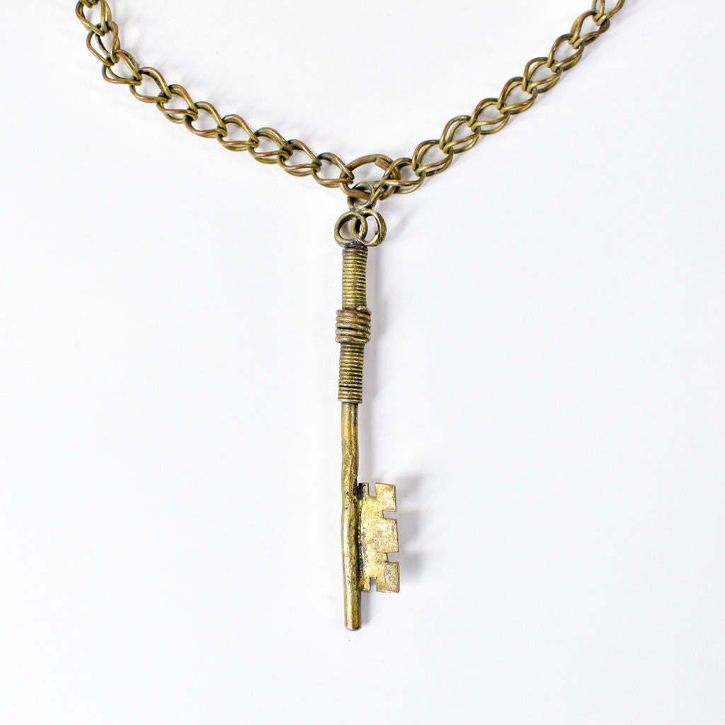 Yoruba Gilded Brass Necklace Nigeria 48 Inch