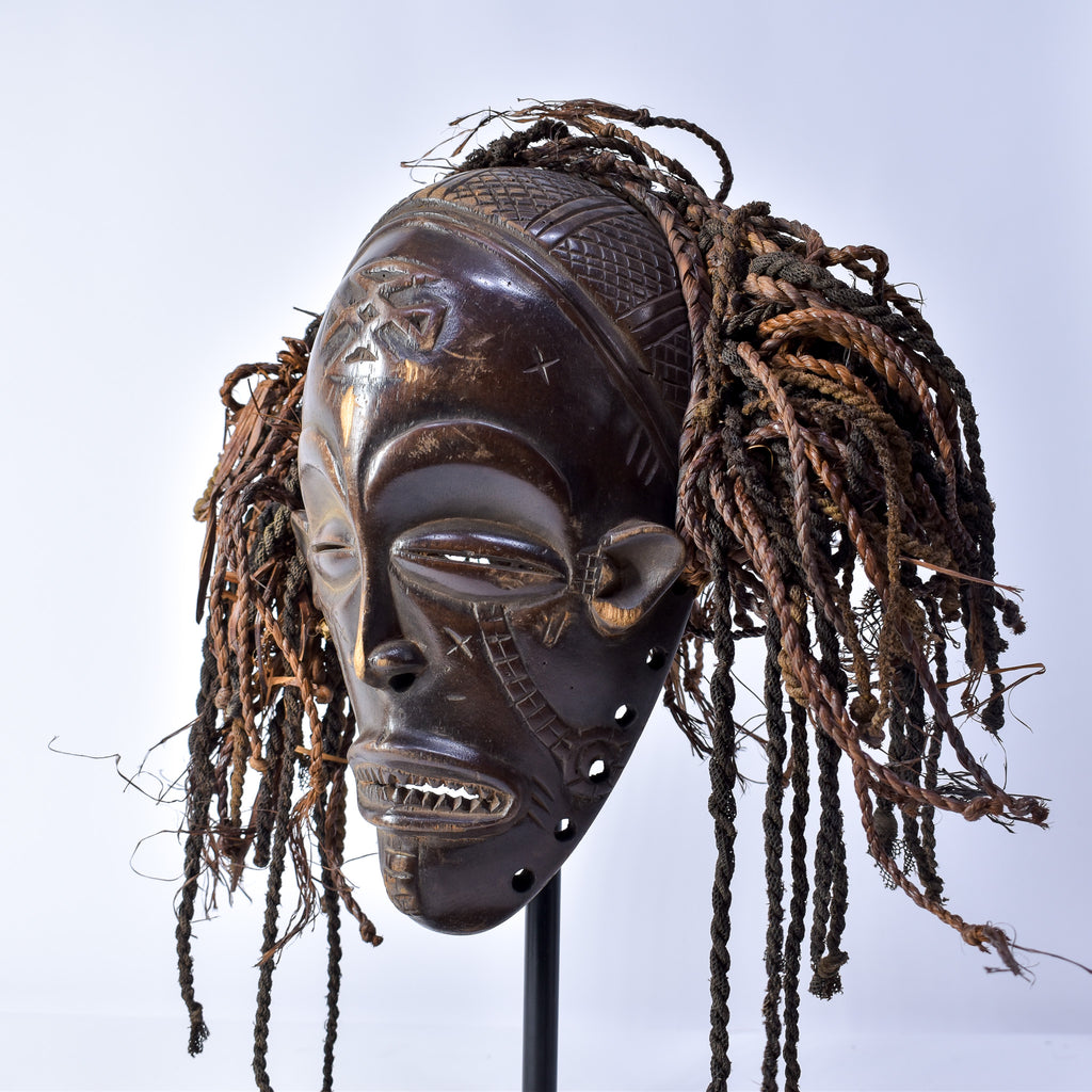 Chokwe Mask Mwana Pwo with Headdress Congo