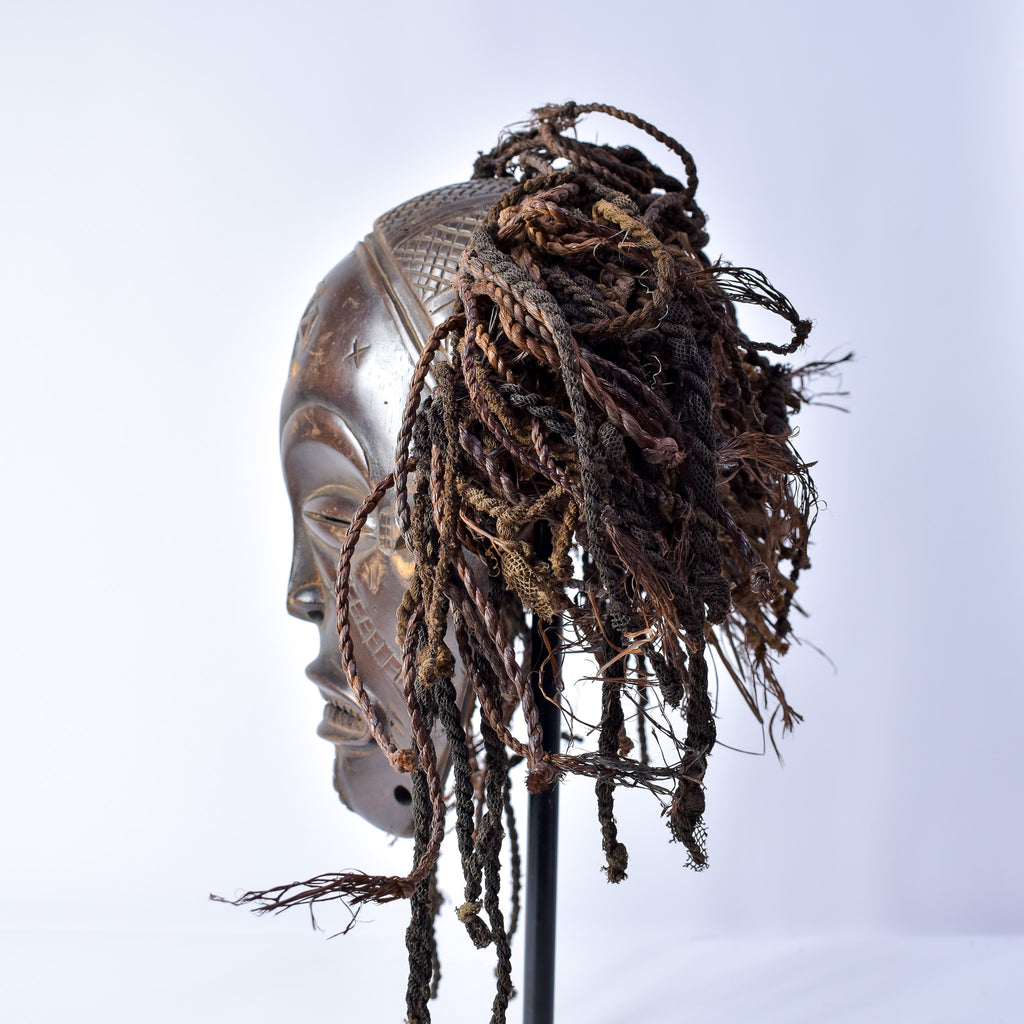 Chokwe Mask Mwana Pwo with Headdress Congo