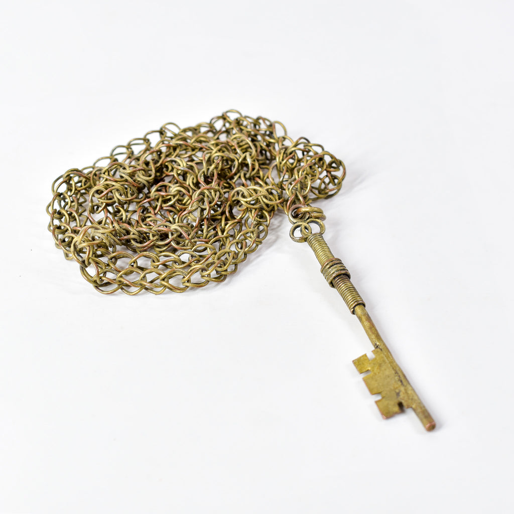 Yoruba Gilded Brass Necklace Nigeria 48 Inch