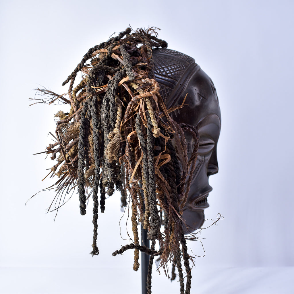 Chokwe Mask Mwana Pwo with Headdress Congo
