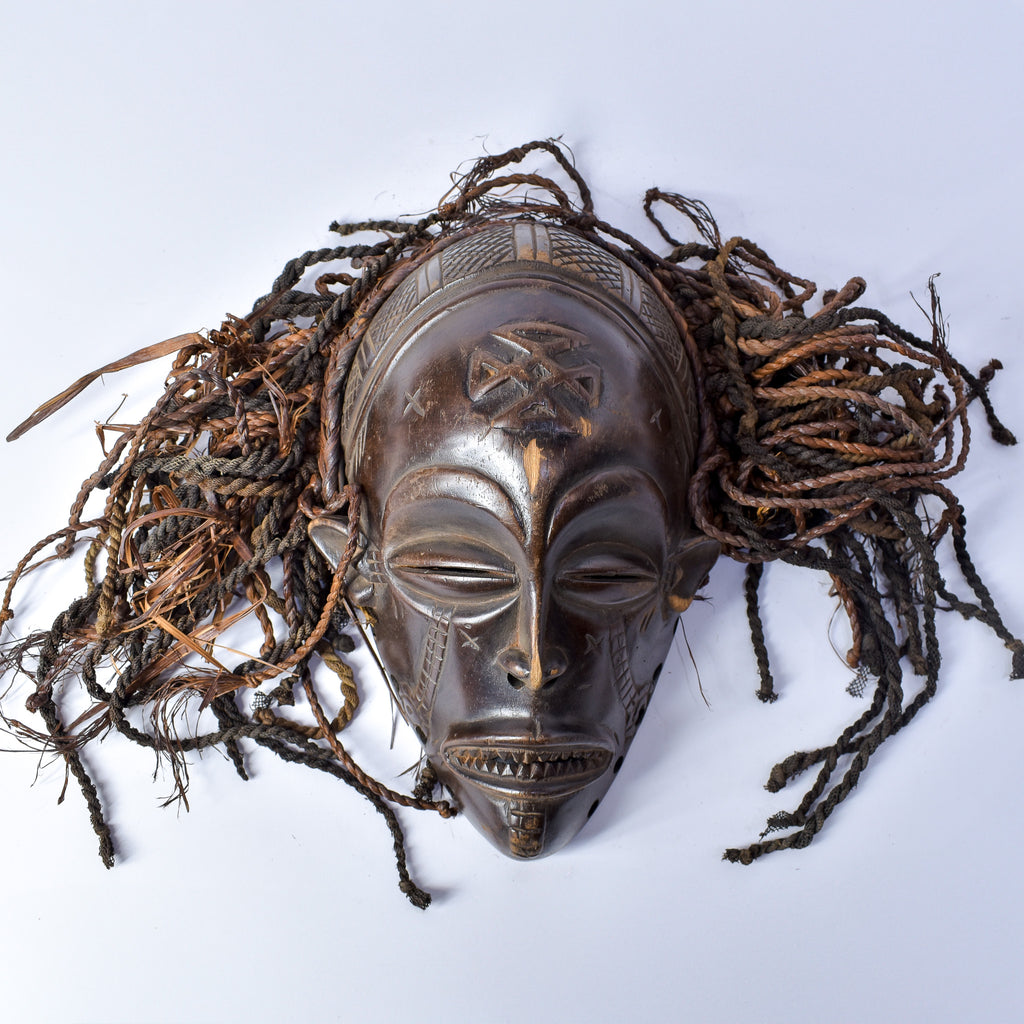 Chokwe Mask Mwana Pwo with Headdress Congo