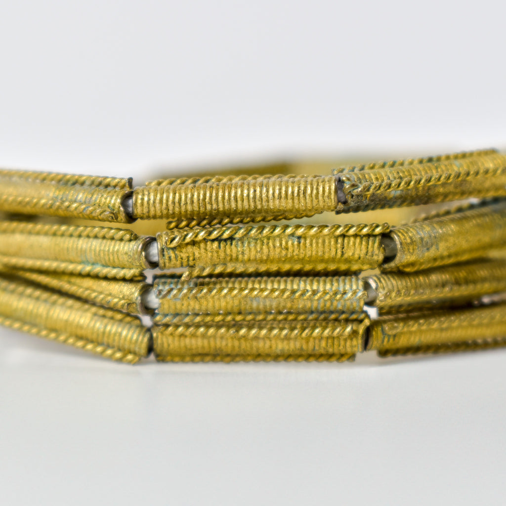 Yoruba Gilded Brass Raised Dot Beads Nigeria