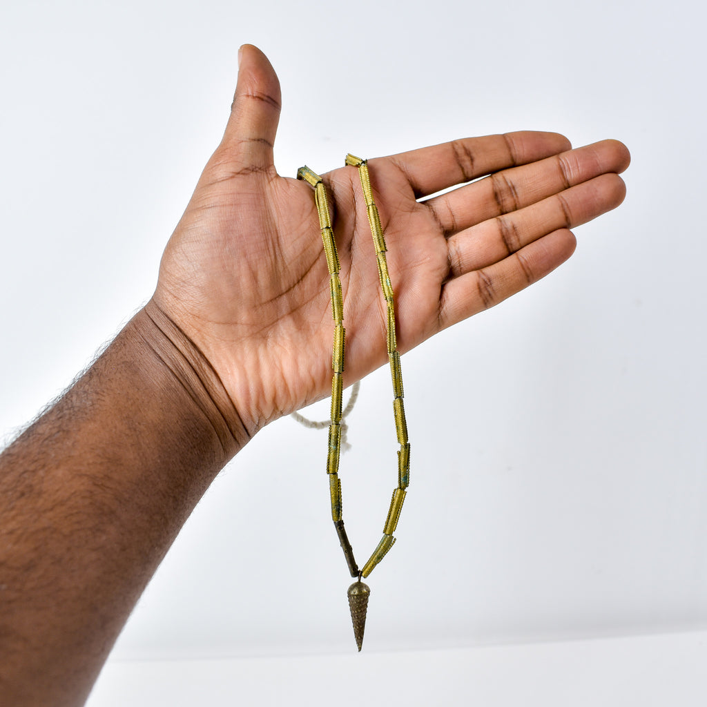 Yoruba Gilded Brass Raised Dot Beads Nigeria