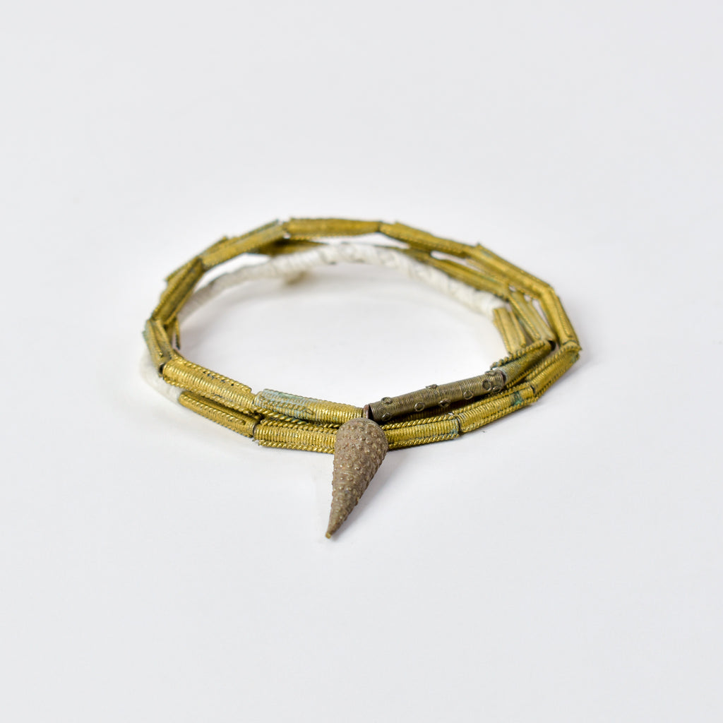 Yoruba Gilded Brass Raised Dot Beads Nigeria