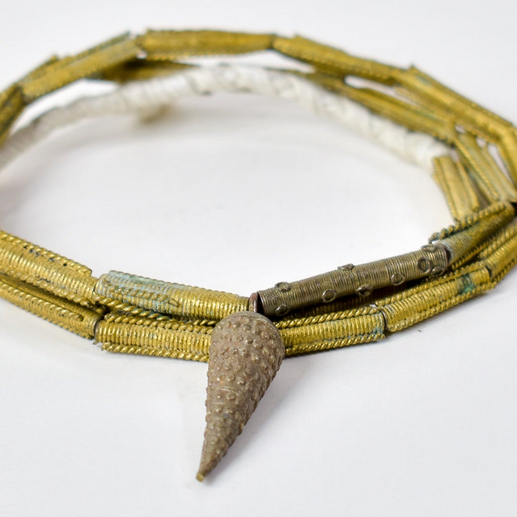Yoruba Gilded Brass Raised Dot Beads Nigeria