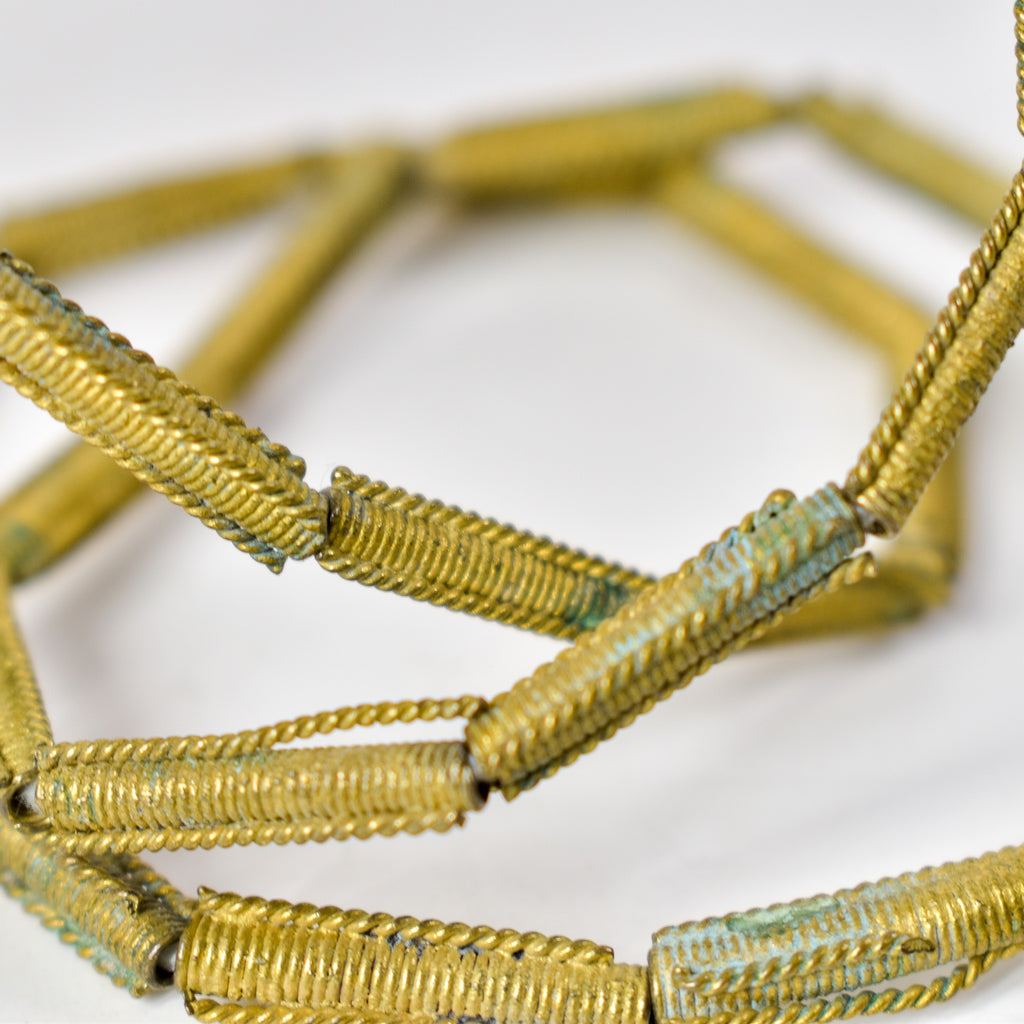 Yoruba Gilded Brass Raised Dot Beads Nigeria