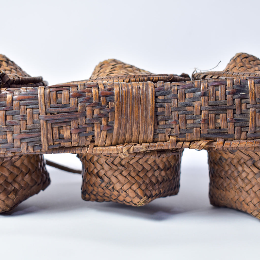 Very Rare Kuba Triple Lidded Basket Congo