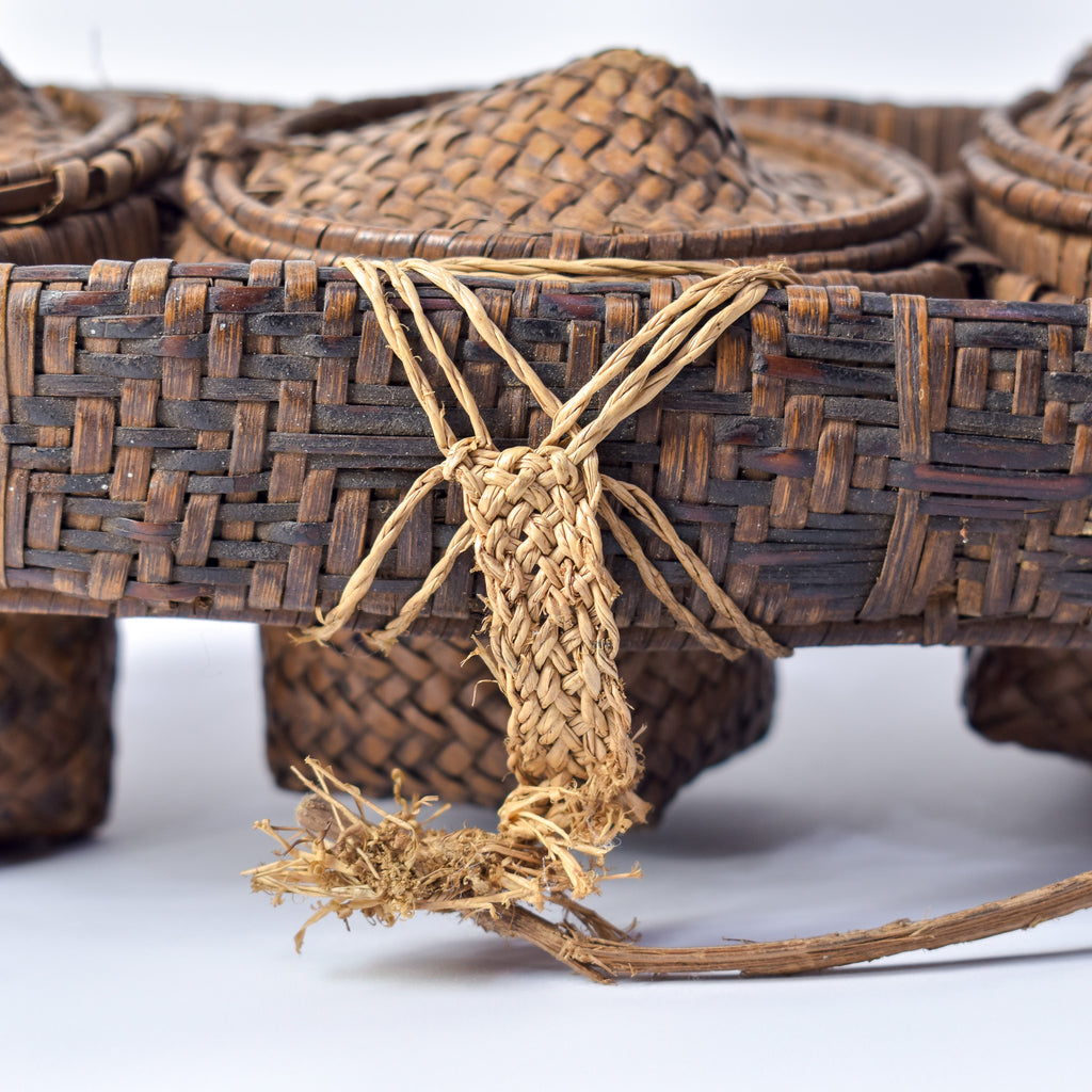 Very Rare Kuba Triple Lidded Basket Congo