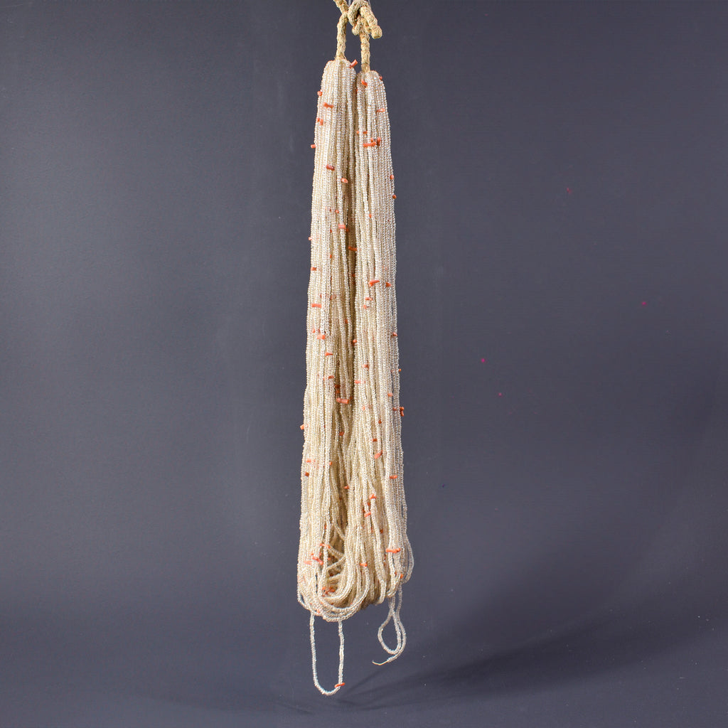Baule Tamba Clear and Coral Seed Beads Necklace