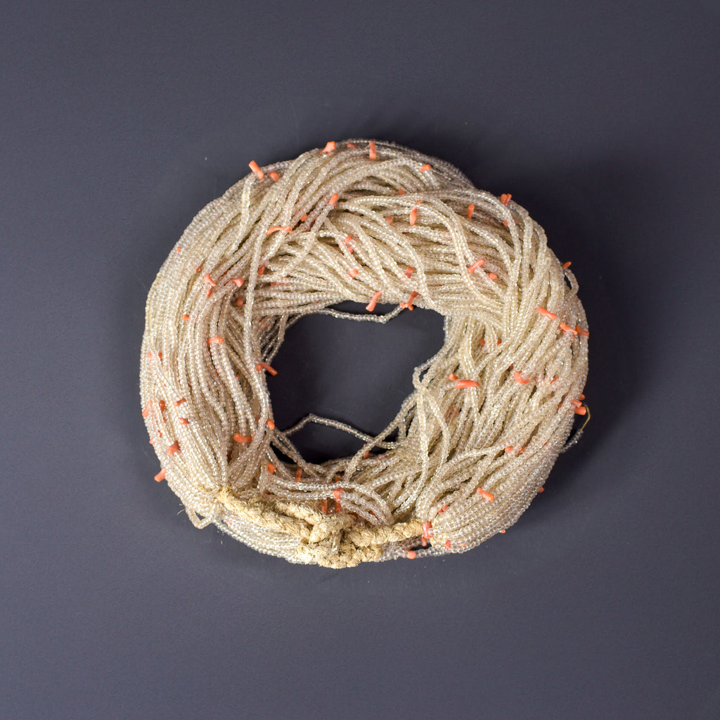 Baule Tamba Clear and Coral Seed Beads Necklace