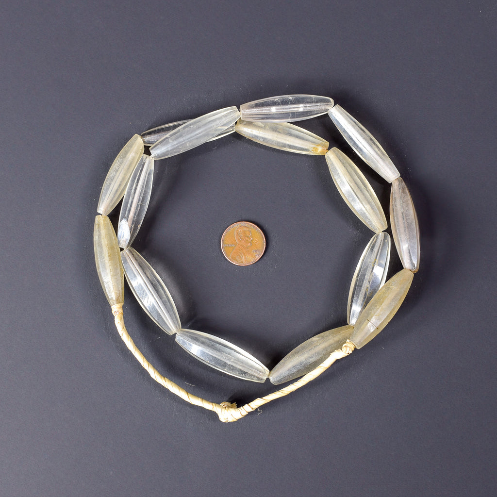 Faceted Bohemian Clear White Trade Beads