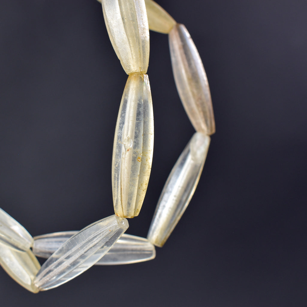 Faceted Bohemian Clear White Trade Beads