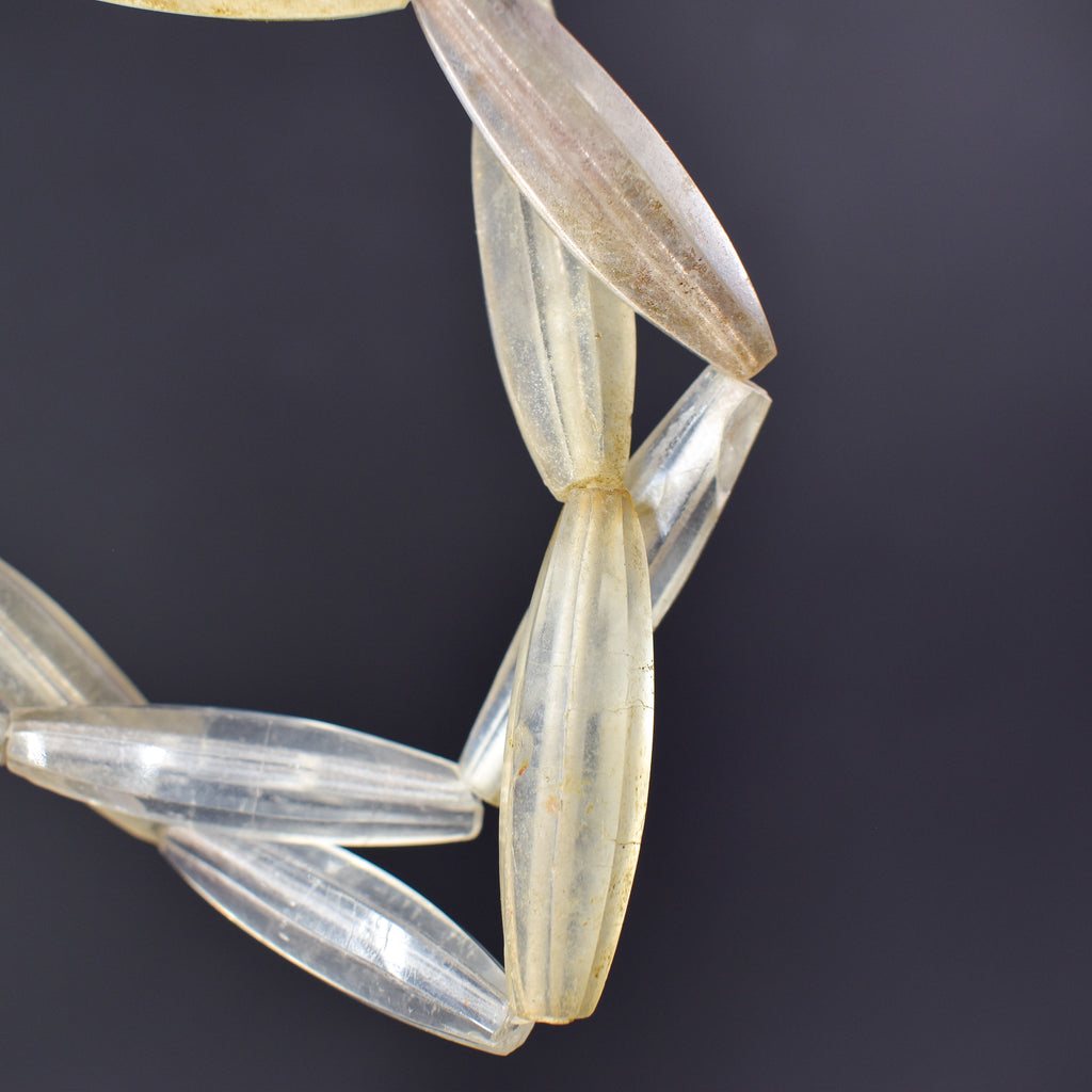 Faceted Bohemian Clear White Trade Beads