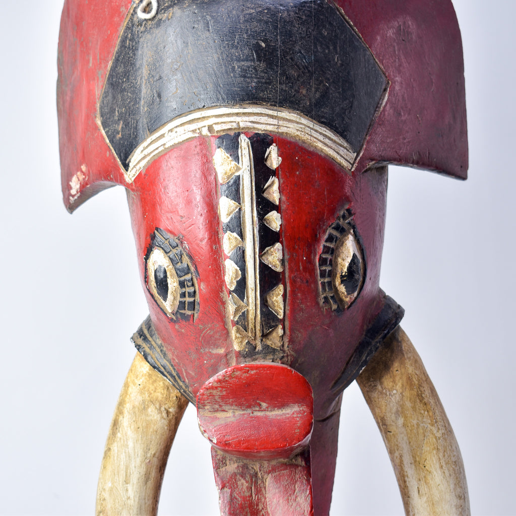 Baule Red Elephant Mask Cote D'Ivoire