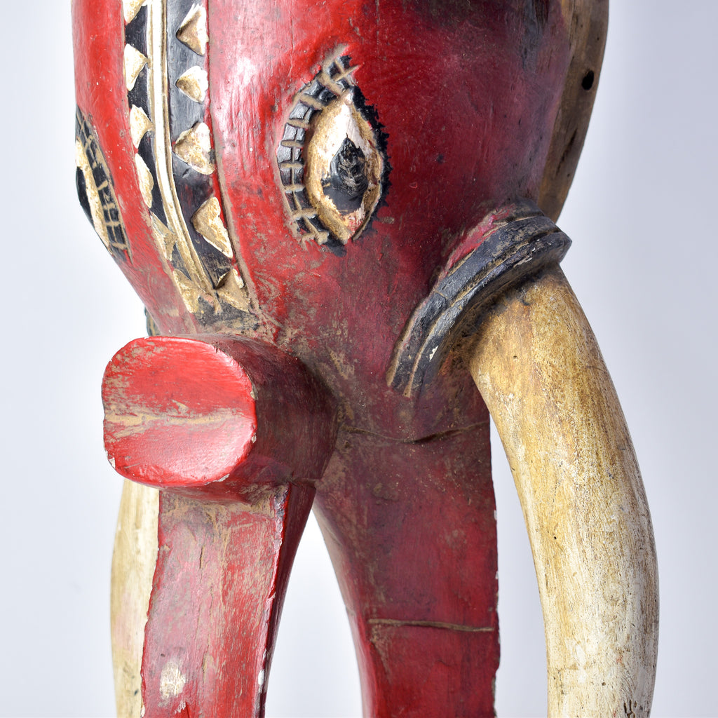 Baule Red Elephant Mask Cote D'Ivoire
