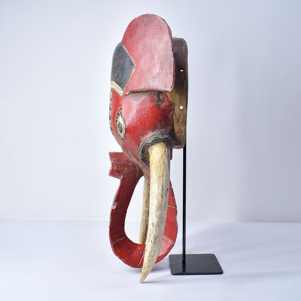 Baule Red Elephant Mask Cote D'Ivoire