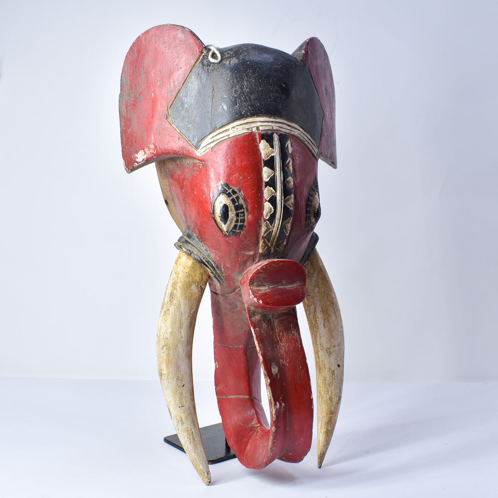 Baule Red Elephant Mask Cote D'Ivoire
