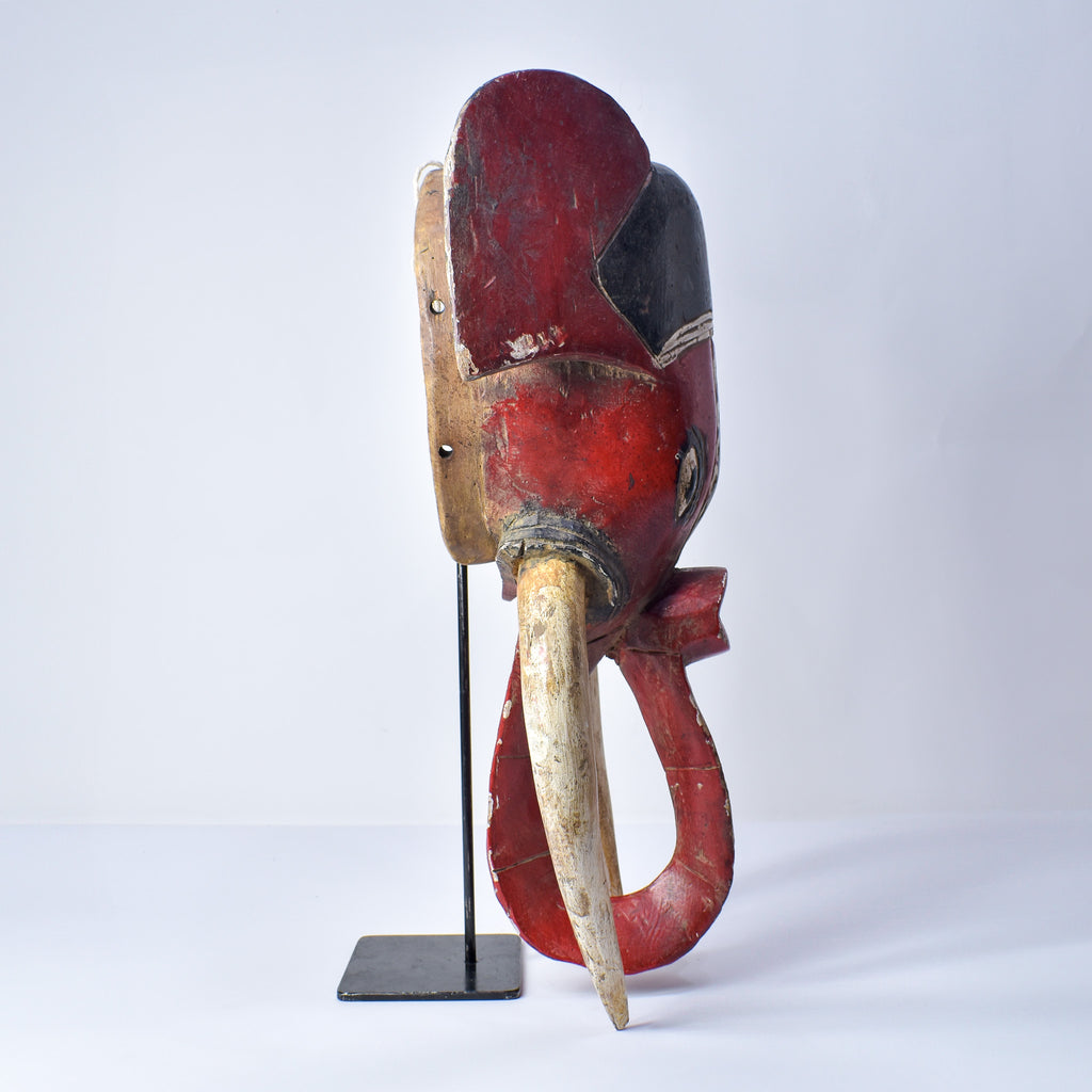 Baule Red Elephant Mask Cote D'Ivoire