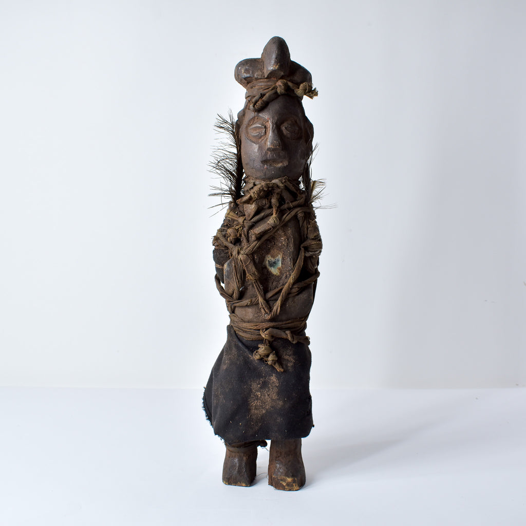 Yaka Fetish With Feathers Figure Congo