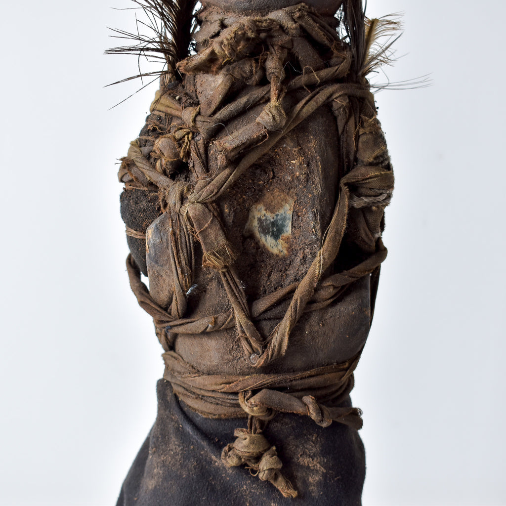 Yaka Fetish With Feathers Figure Congo