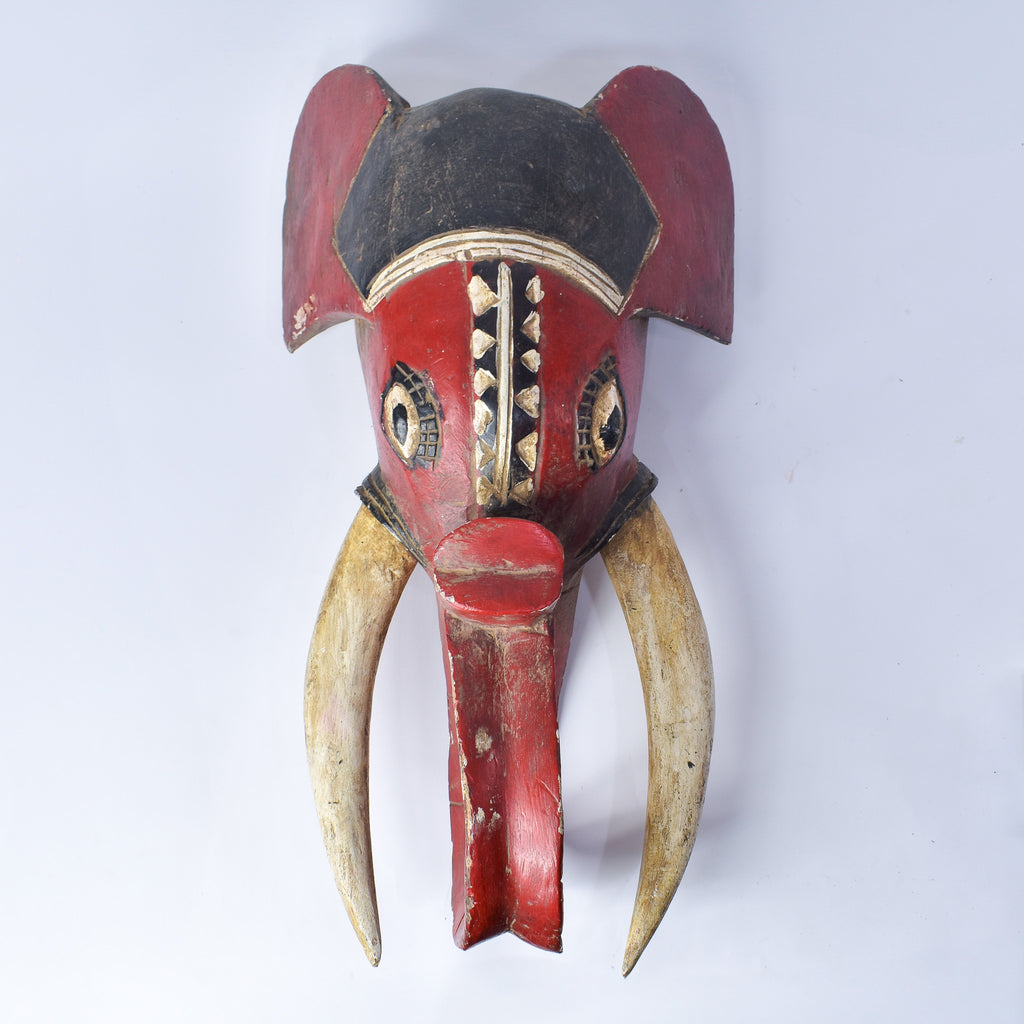 Baule Red Elephant Mask Cote D'Ivoire