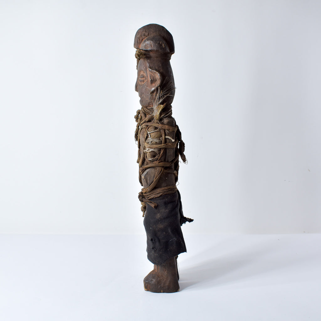 Yaka Fetish With Feathers Figure Congo