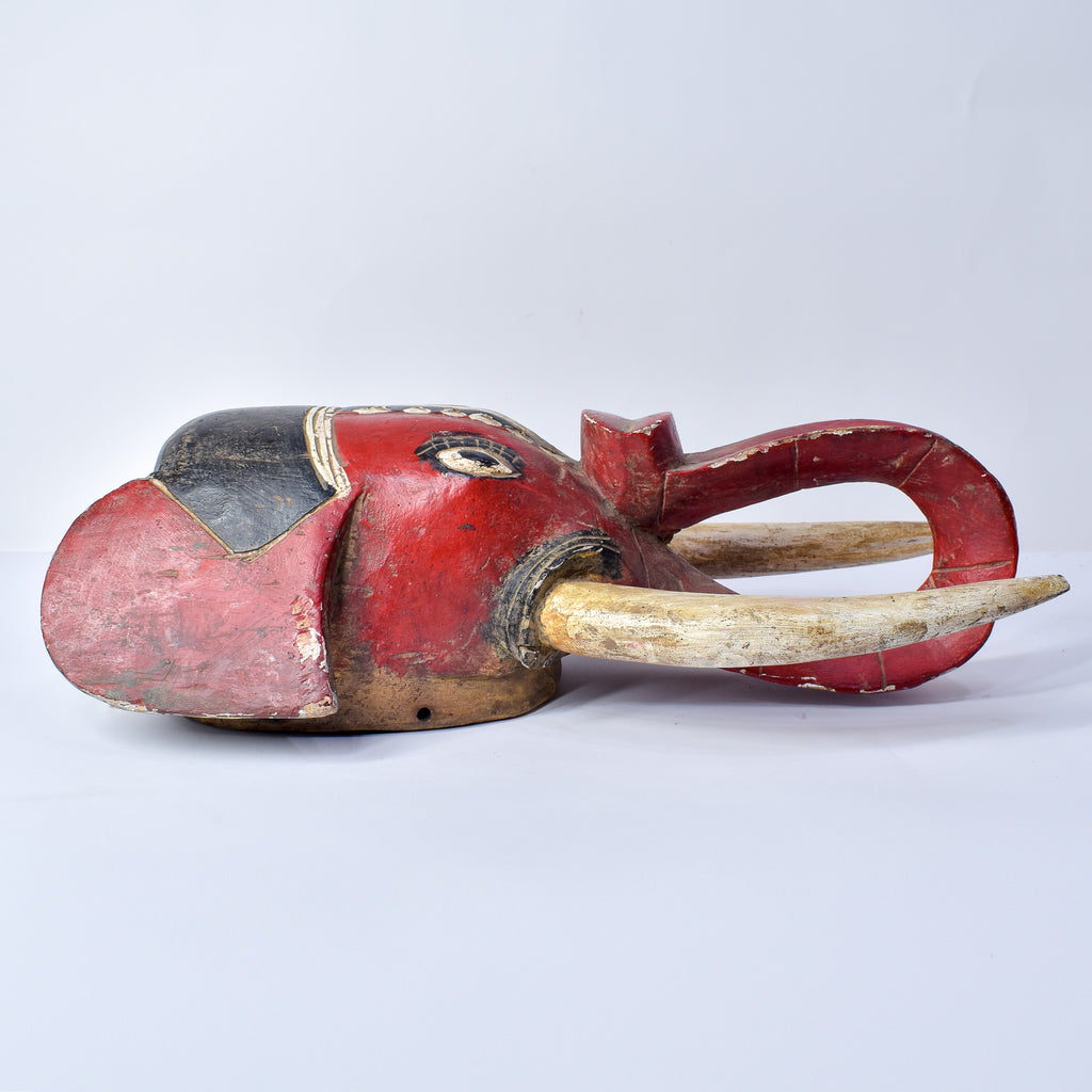 Baule Red Elephant Mask Cote D'Ivoire